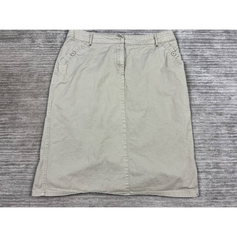 Kim Rogers Skirt Womens‎ 14 Beige Below the Knee 100% Cotton Pockets